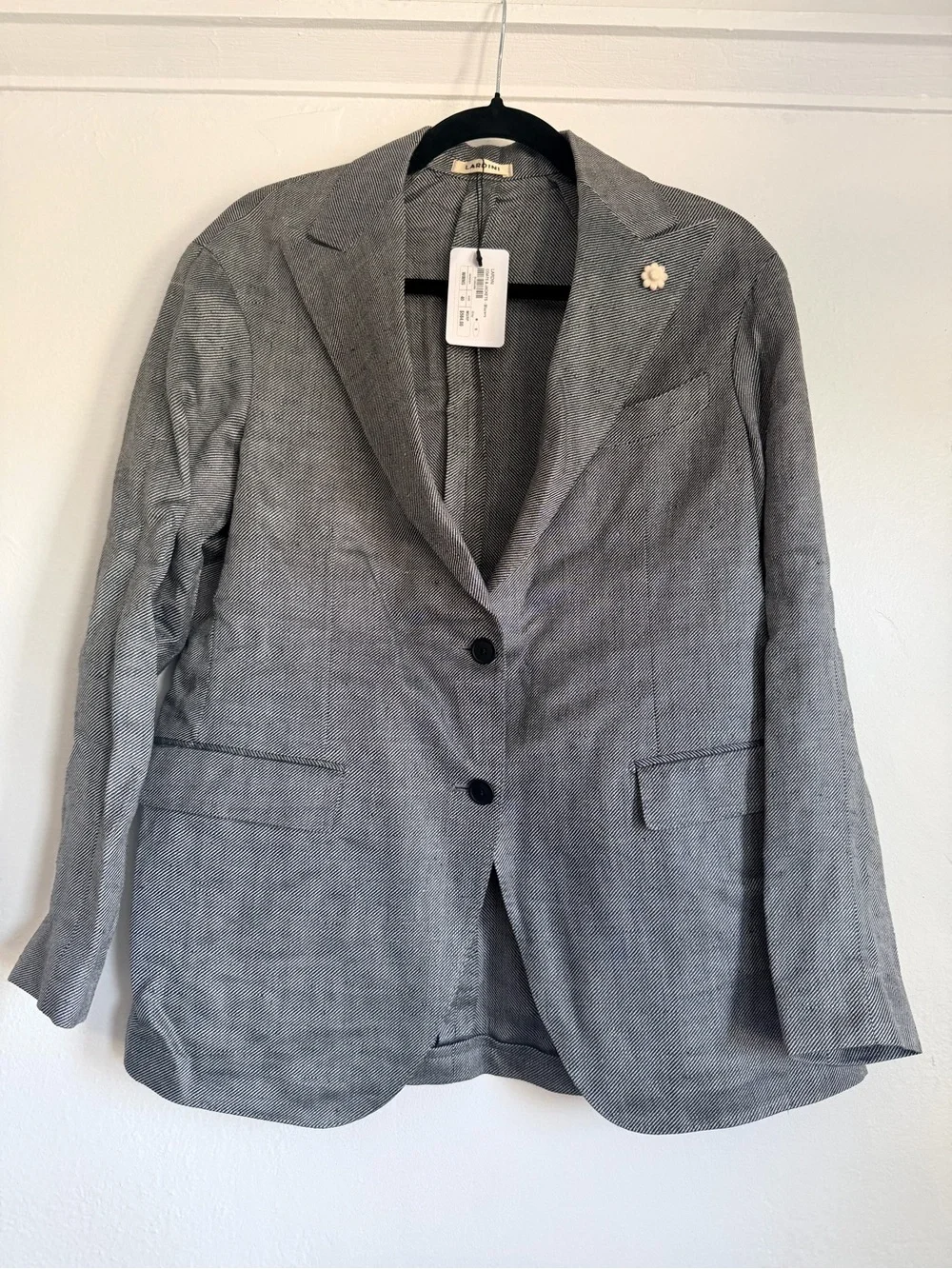 Lardini Gray Textured Two-Button Sport Coat